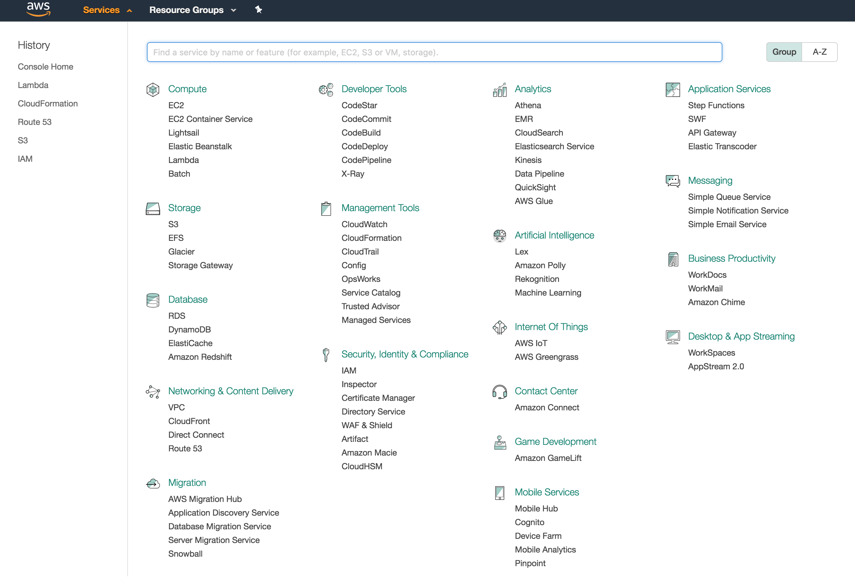 Lots of AWS Services